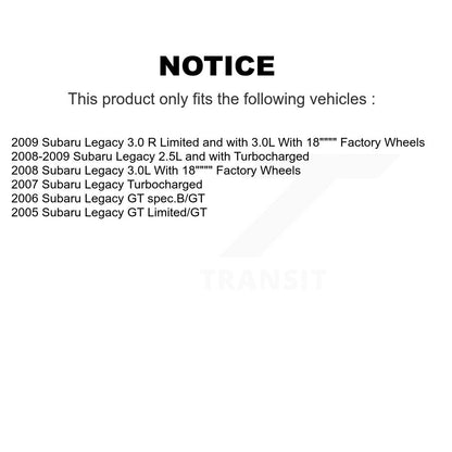 Kit de disques de frein à disque avant et arrière pour Subaru Legacy K8-101410