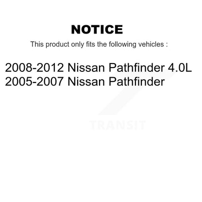 Kit de disques de frein à disque avant et arrière pour Nissan Pathfinder K8-101415