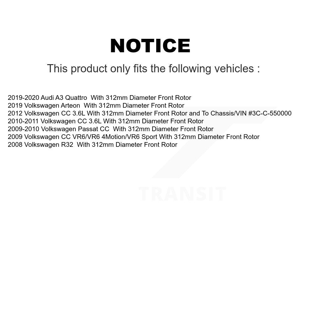 Kit de disques de frein avant et arrière, pour Volkswagen Arteon CC Audi A3 Quattro R32 Passat