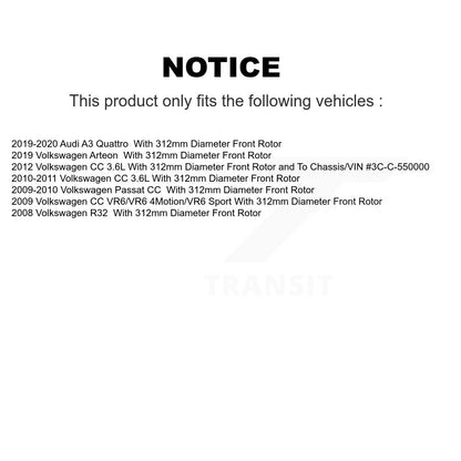 Kit de disques de frein avant et arrière, pour Volkswagen Arteon CC Audi A3 Quattro R32 Passat