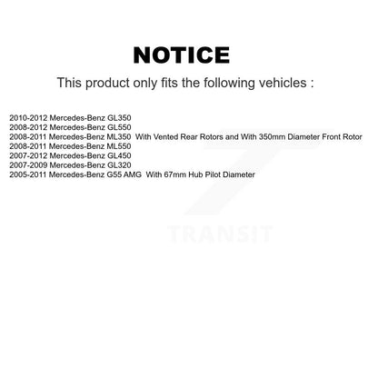 Kit de rotor de frein avant et arrière, pour mercedes-benz ML350 GL350 GL320 GL450 GL550 ML55
