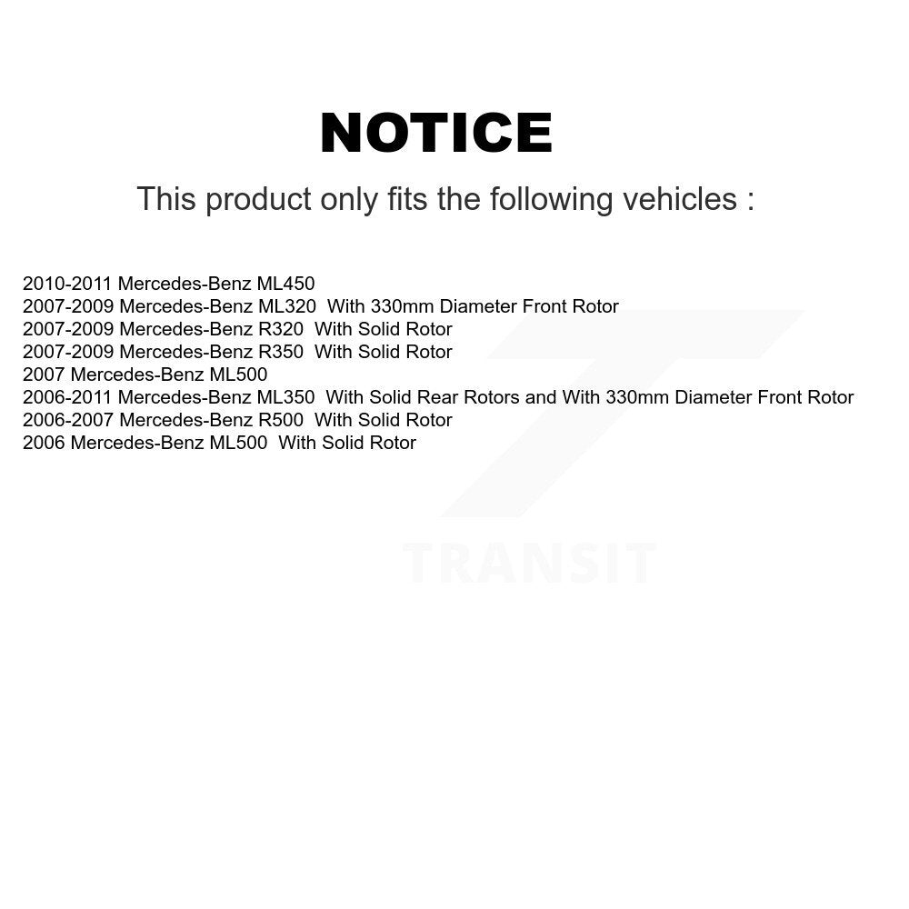 Kit de disques de frein avant et arrière, pour mercedes-benz ML350 ML320 ML500 R320 R350 R500