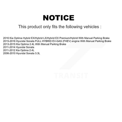 Kit de rotors de frein à disque avant et arrière, pour Hyundai Sonata Kia Optima K8-101446