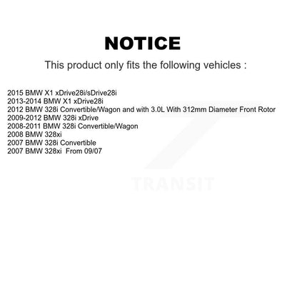 Kit de disques de frein à disque avant et arrière, pour BMW 328i xDrive X1 328xi K8-101536
