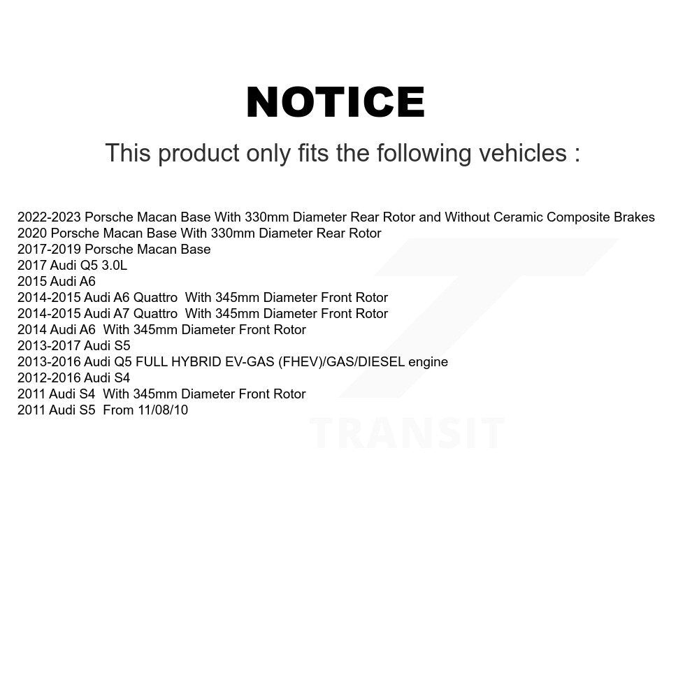 Kit de rotors de frein à disque avant et arrière, pour Audi Q5 Porsche Macan S4 S5 A6 Quattro A7