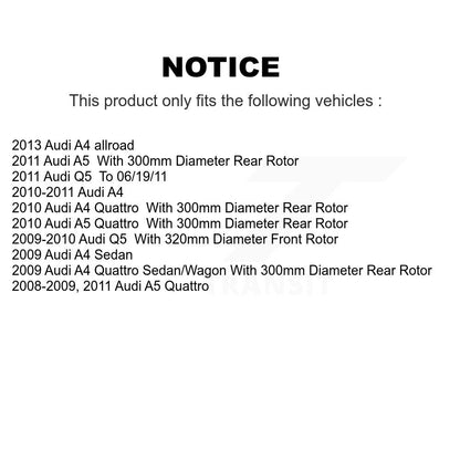 Kit de rotors de frein à disque avant et arrière, pour Audi Q5 A4 Quattro A5 allroad K8-101552