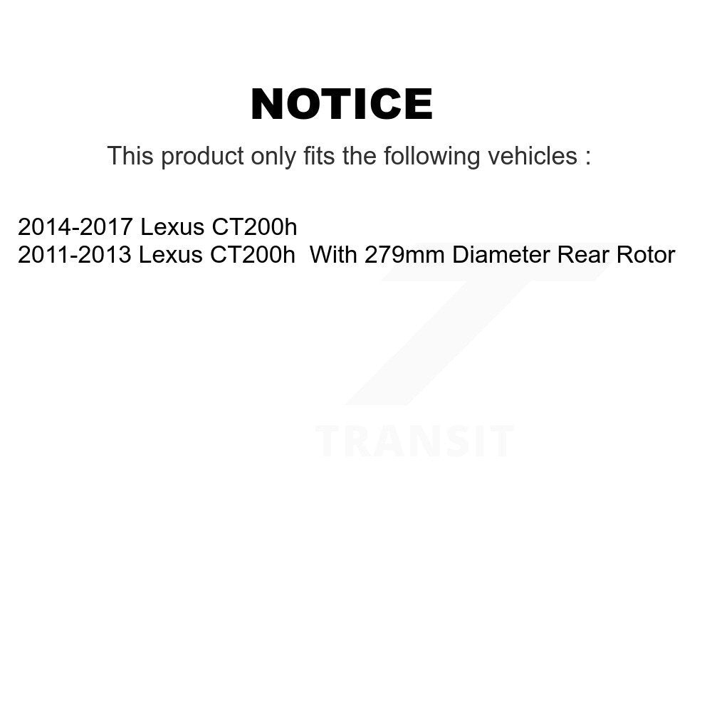 Kit de disques de frein à disque avant et arrière pour Lexus CT200h K8-101568
