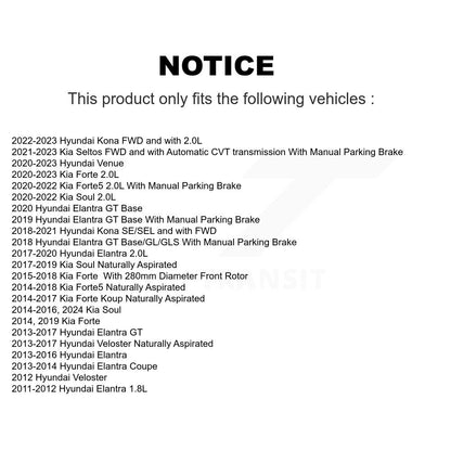 Kit de disques de frein avant et arrière, pour Hyundai Elantra Kia Kona Forte Soul GT Seltos