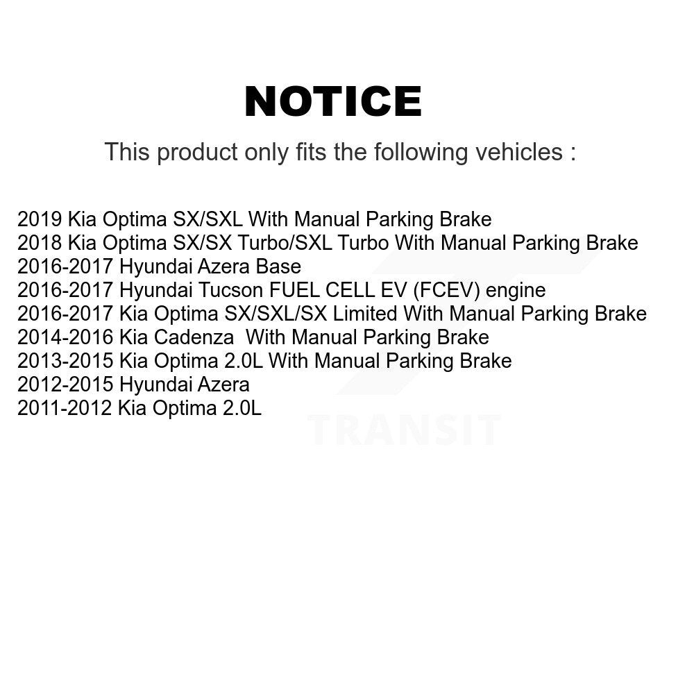 Kit de rotors de frein à disque avant et arrière, pour Hyundai Tucson Kia Optima Cadenza Azera