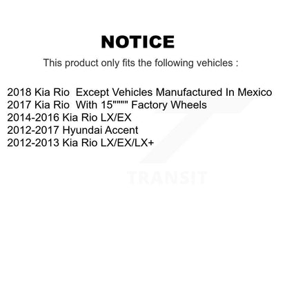 Kit de disques de frein à disque avant et arrière, pour Hyundai Accent Kia Rio K8-101602
