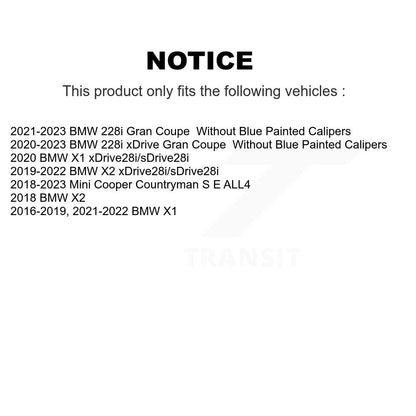 Kit de Rotor de frein avant et arrière, pour BMW X1 Mini Cooper Countryman X2 228i xDrive Gra