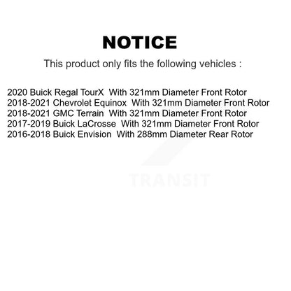Kit de Rotor de frein à disque avant et arrière, pour Chevrolet Equinox GMC Terrain Buick Envisio