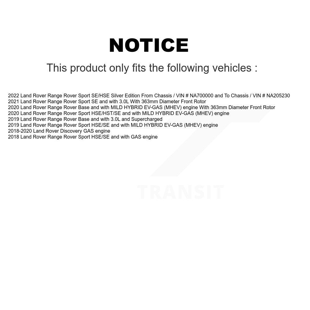 Kit de rotors de frein à disque avant et arrière, pour Land Rover Range Sport Discovery K8-101733