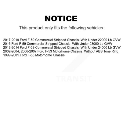 Kit de rotors de frein à disque avant et arrière, pour châssis de camping-car Ford F-53, F-59 commercial