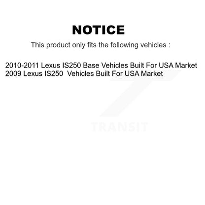 Kit de rotors de frein à disque avant et arrière pour véhicules Lexus IS250 construits sur le marché américain