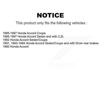 Kit de tambours de rotors de frein à disque avant et arrière pour Honda Accord K8-101986