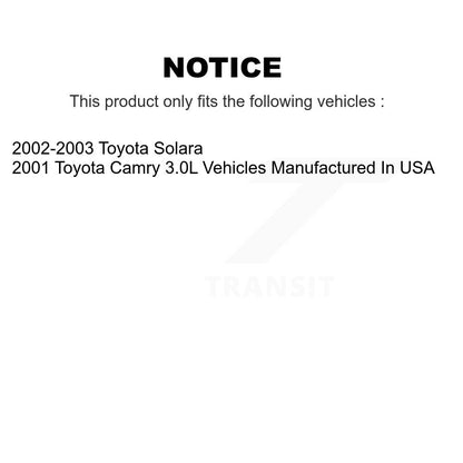 Kit de tambours de rotors de frein à disque avant et arrière pour Toyota Camry Solara K8-101990