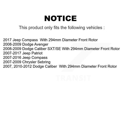 Kit de tambour de Rotors de frein avant et arrière, pour Jeep Patriot Compass Dodge Caliber Chrysler