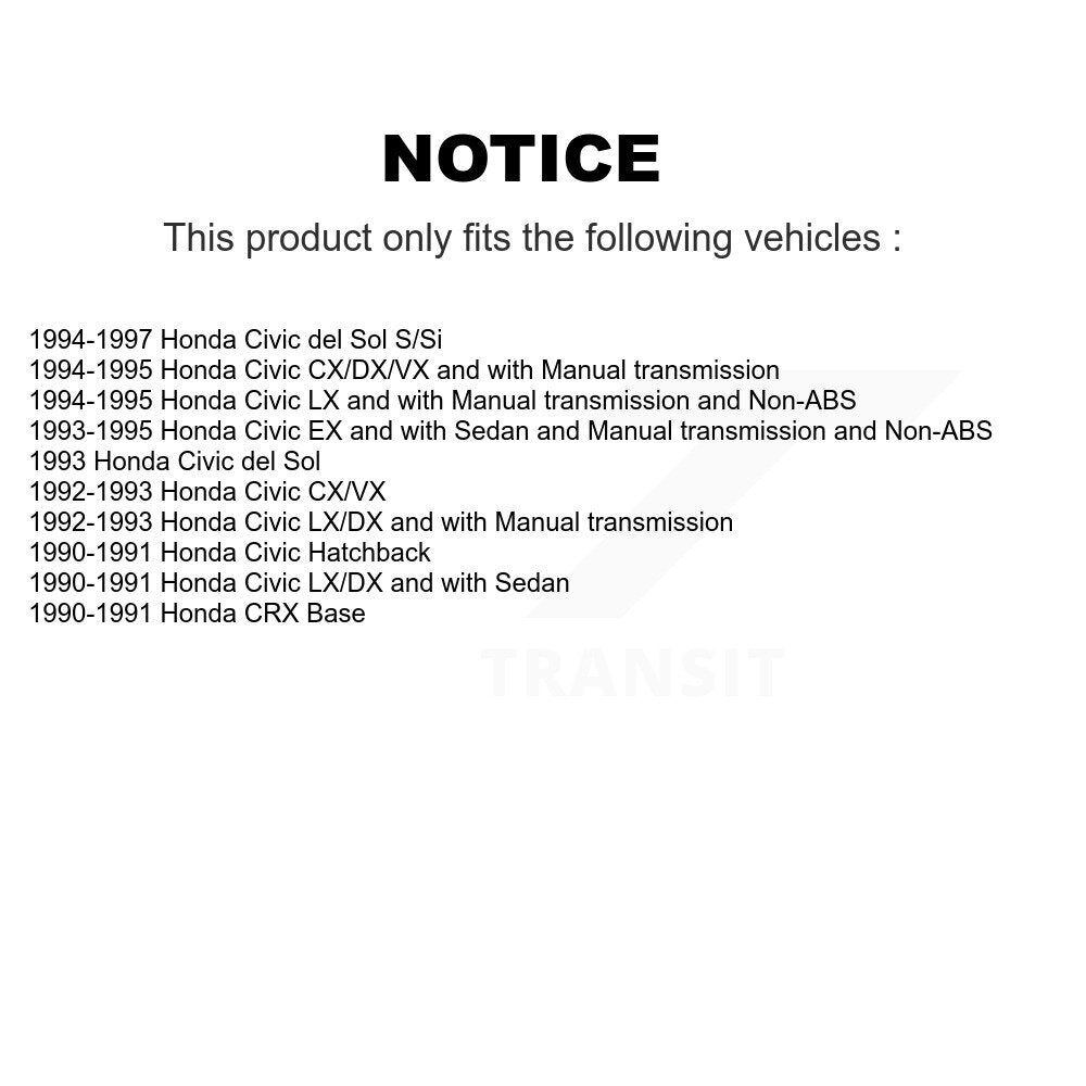 Kit de tambours de Rotors de frein à disque avant et arrière pour Honda Civic del Sol CRX K8-102000
