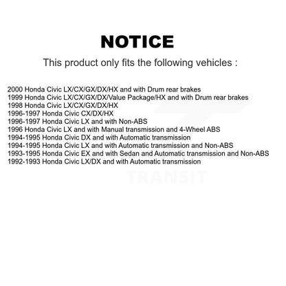Kit de tambours de rotors de frein à disque avant et arrière pour Honda Civic K8-102001