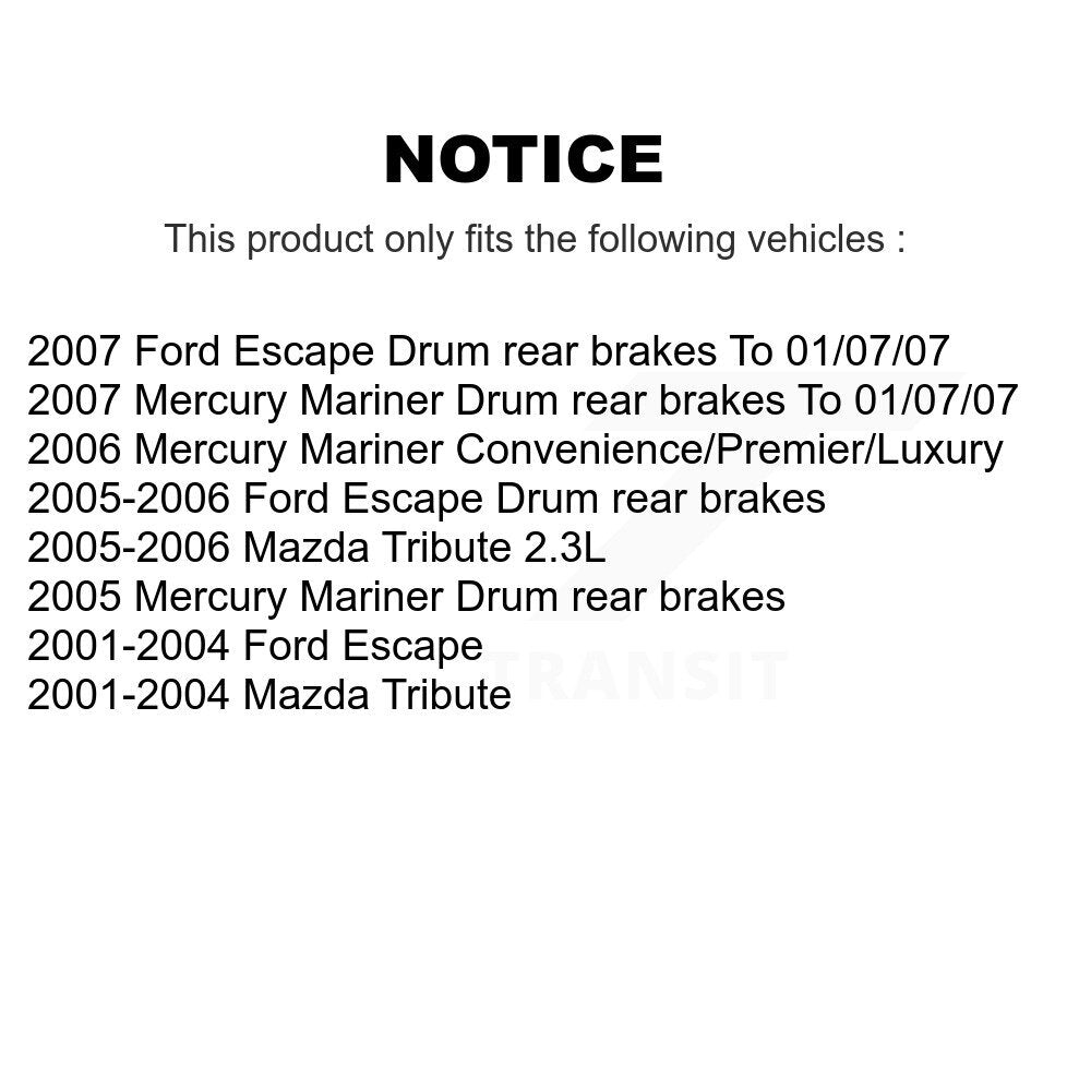 Kit de tambours de rotors de frein avant et arrière, pour Ford Escape Mazda hommage Mercury Mariner