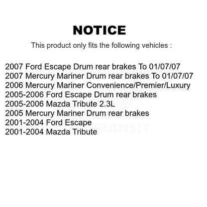 Kit de tambours de rotors de frein avant et arrière, pour Ford Escape Mazda hommage Mercury Mariner