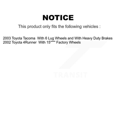 Kit de tambours de Rotors de frein à disque avant et arrière, pour Toyota Tacoma 4Runner K8-102067