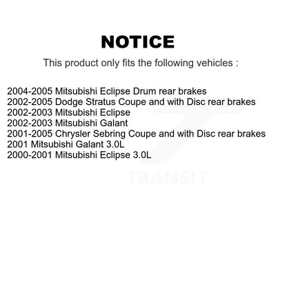 Kit de tambours de Rotors de frein avant et arrière, pour Chrysler Sebring Mitsubishi Eclipse Galan