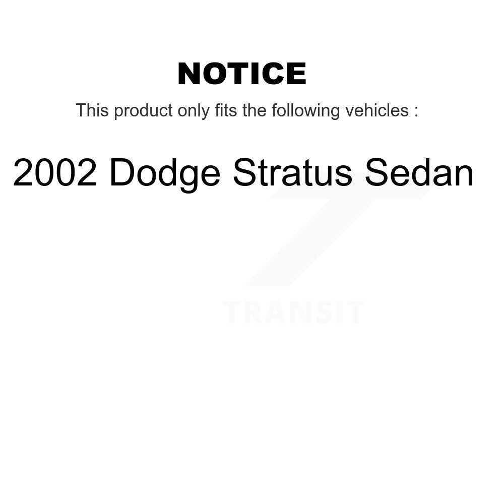 Kit de tambours de rotors de frein à disque avant et arrière pour berline Dodge Stratus 2002 K8-102087