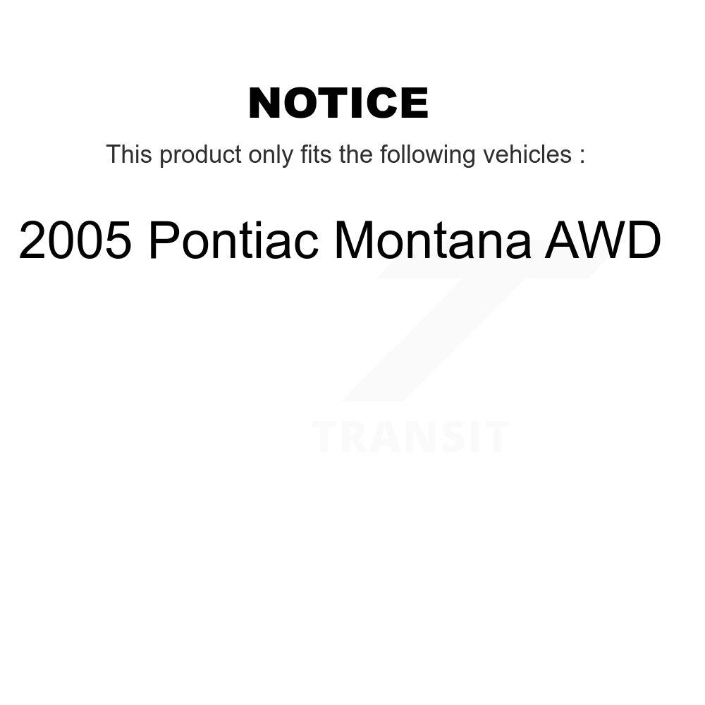 Kit de tambours de rotors de frein à disque avant et arrière pour Pontiac Montana AWD 2005 K8-102136