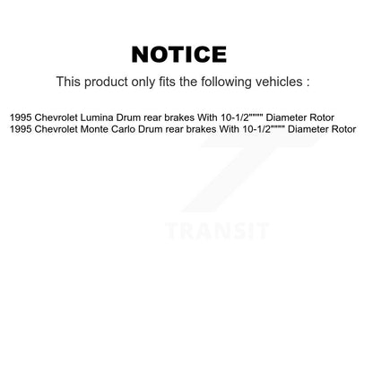 Kit de tambours de rotors de frein à disque avant et arrière pour Chevrolet Lumina Monte Carlo 1995