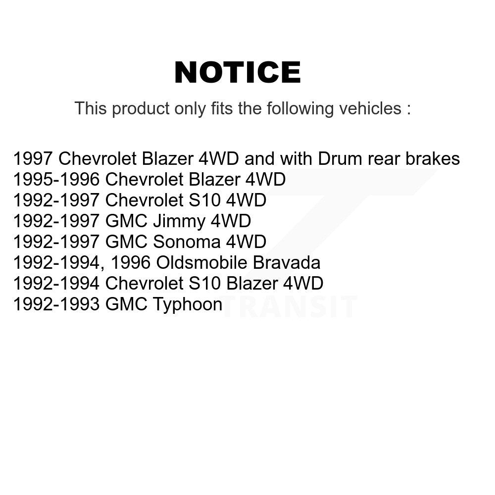 Kit de rotors de frein à disque avant et arrière, pour Chevrolet S10 GMC Sonoma Blazer Jimm