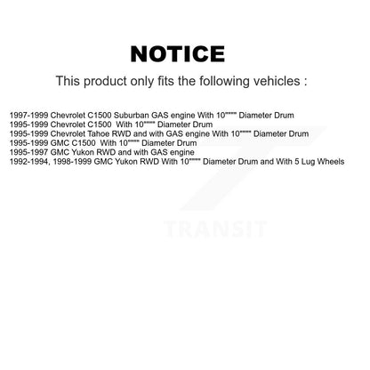 Kit de tambour de Rotor de frein avant et arrière, pour Chevrolet GMC Tahoe Yukon Suburban C1500