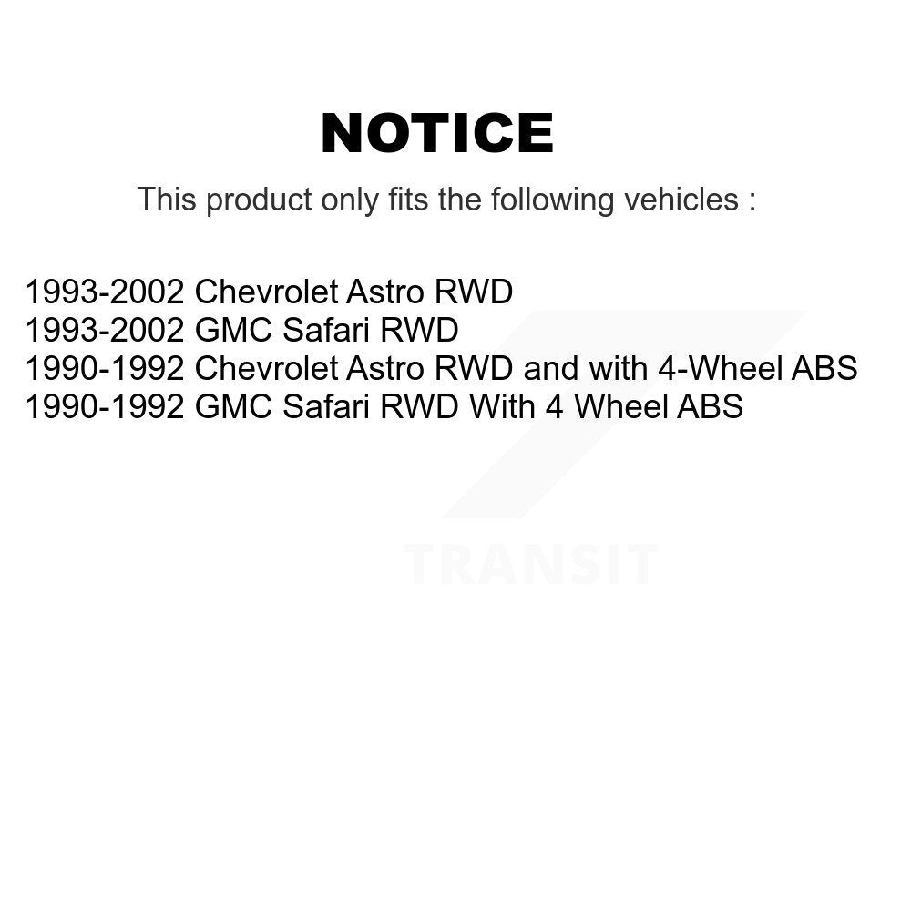 Kit de rotors de frein à disque avant et arrière, pour Chevrolet Astro GMC Safari K8-102199