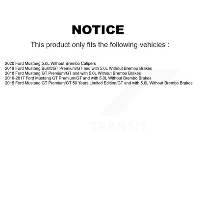 Kit de disques de frein à disque avant et arrière pour Ford Mustang K8-102255