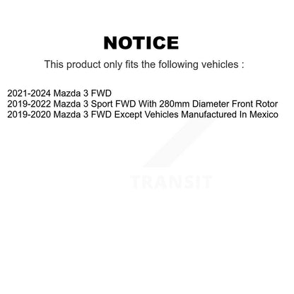 Kit de disques de frein à disque avant et arrière, pour Mazda 3 Sport FWD K8-102269