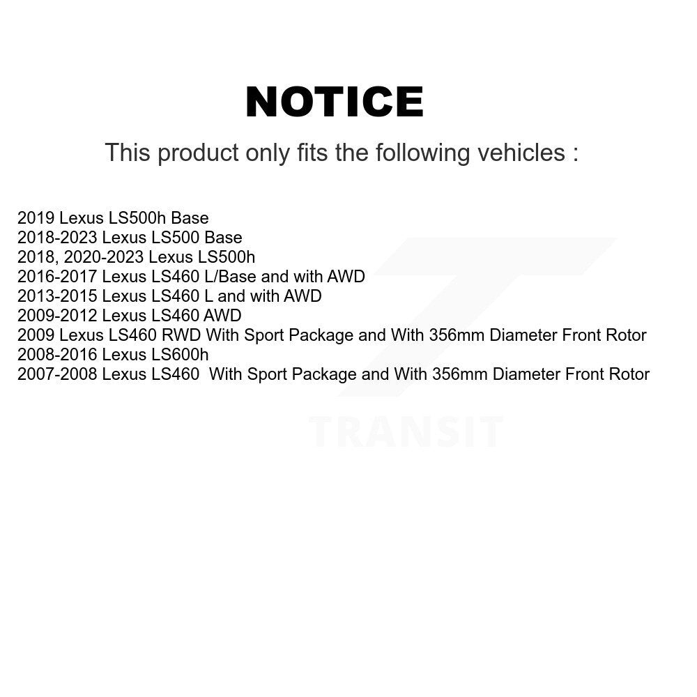 Kit de rotors de frein à disque avant pour Lexus LS460 LS500 LS600h LS500h K8-102319