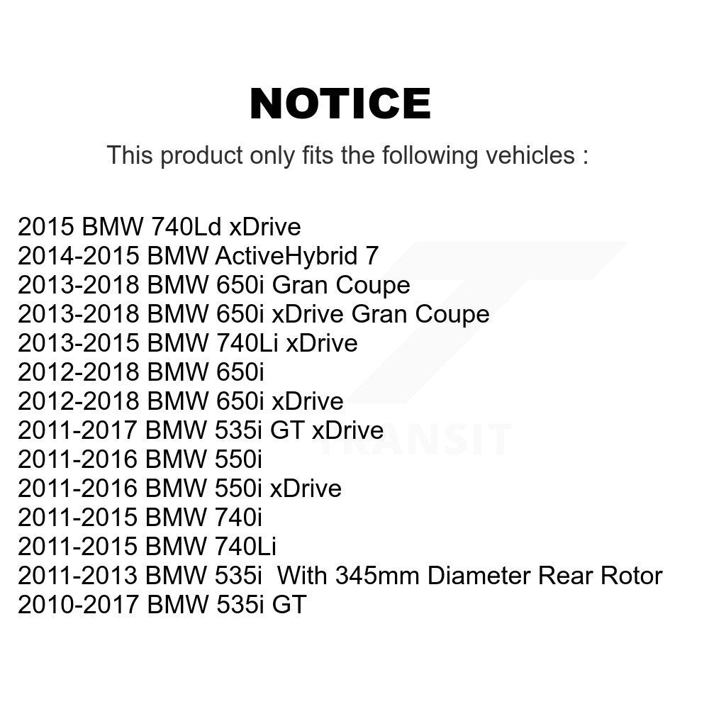 Kit de disques de frein avant et arrière, pour BMW 550i xDrive 650i Gran Coupé 535i GT 740Li 7