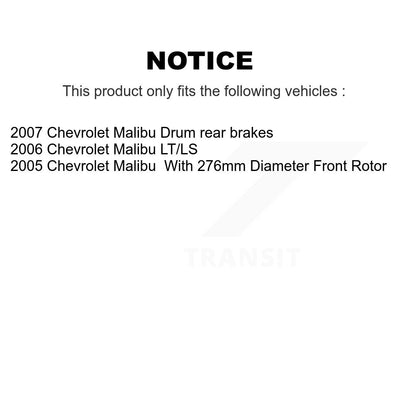 Kit de tambours de rotors de frein à disque avant et arrière pour Chevrolet Malibu K8-102392