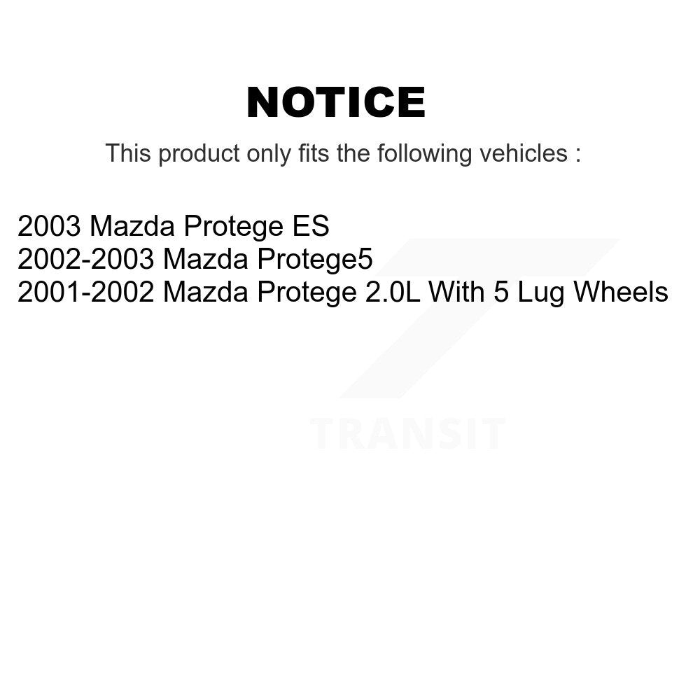 Kit de tambours de Rotors de frein à disque avant et arrière, pour Mazda Protege Protege5 K8-102409