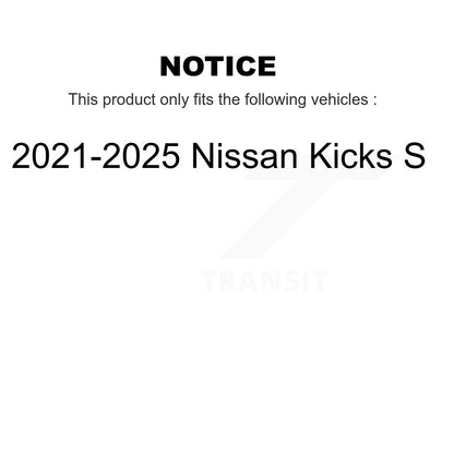 Kit de disques de frein à disque avant et arrière pour Nissan Kicks S 2021 – 2025 K8-102428