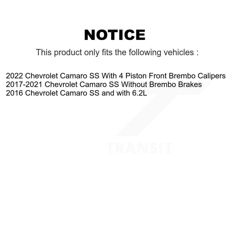 Kit de rotors de frein à disque avant et arrière pour Chevrolet Camaro K8-102484