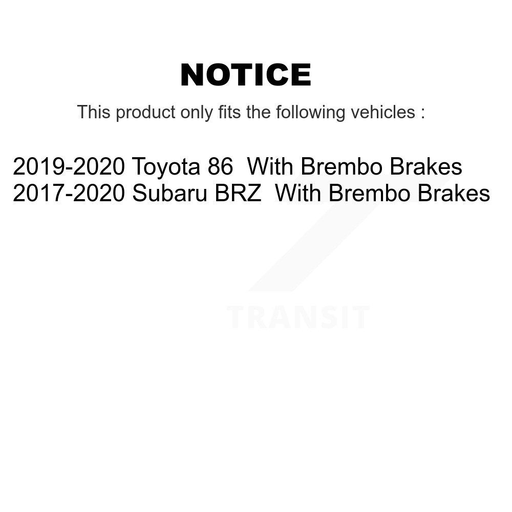 Kit de disques de frein à disque avant et arrière pour Subaru BRZ Toyota 86 avec freins Brembo