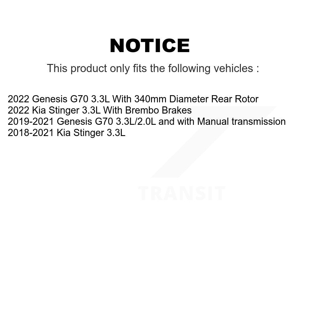 Kit de rotors de frein à disque avant et arrière, pour Kia Stinger Genesis G70 K8-102584