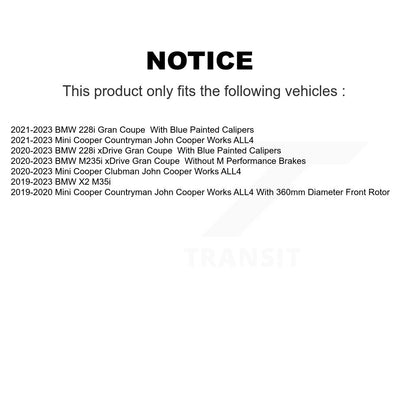 Kit de disques de frein avant pour Mini Cooper Countryman BMW X2 228i xDrive Gran Coupé