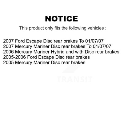 Kit de tambour à plaquettes semi-métalliques pour rotors de frein avant et arrière (7 pièces) pour Ford Escape Mercur