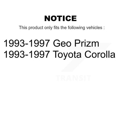 Kit de plaquettes et de tambour en céramique pour Rotor de frein avant et arrière (7 pièces) pour Toyota Corolla Geo Priz