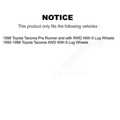 Rotors de frein à disque avant et arrière, plaquettes en céramique et Kit de tambour (7 pièces) pour Toyota Tacoma
