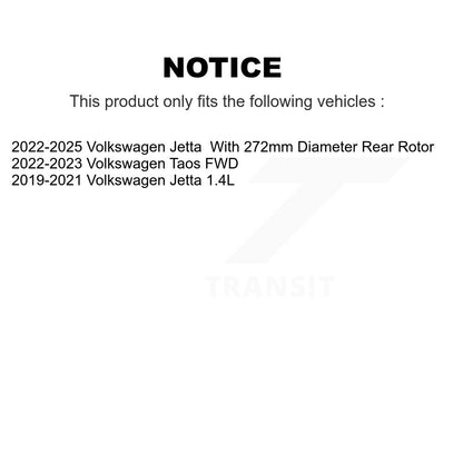 Kit de disques de frein à disque arrière et plaquettes en céramique, pour Volkswagen Jetta Taos K8A-10041