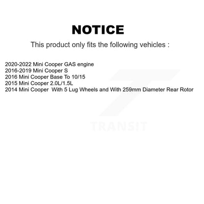 Kit de disques de frein à disque arrière et plaquettes en céramique pour Mini Cooper K8A-100454